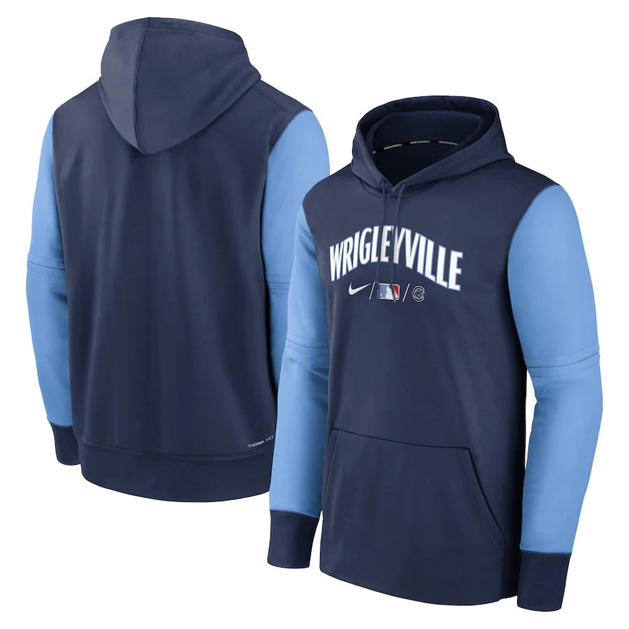 Men's Chicago Cubs Blue 2022 Therma Performance Pullover Hoodie